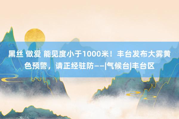 黑丝 做爱 能见度小于1000米！丰台发布大雾黄色预警，请正经驻防——|气候台|丰台区