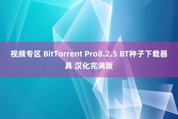 视频专区 BitTorrent Pro8.2.5 BT种子下载器具 汉化完满版